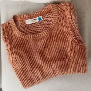 Knit sweater peach light pink tone crew neck